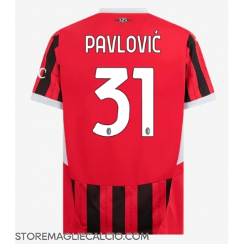 AC Milan Strahinja Pavlovic #31 Maglia Gara Casa Repliche 2024-25 Maniche Corte